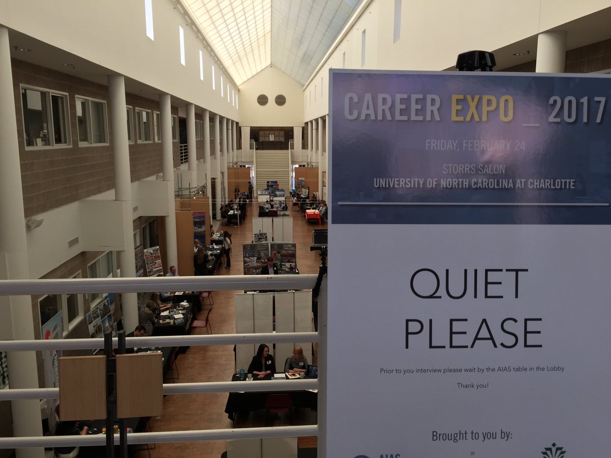 AIACharlotte's tweet photo. @AIASUNCC puts on a great CareerEXPO! Lots of future architects in this room and a great showing of firms to welcome them! @ArtsUNCC https://t.co/8m5iRZOY8k