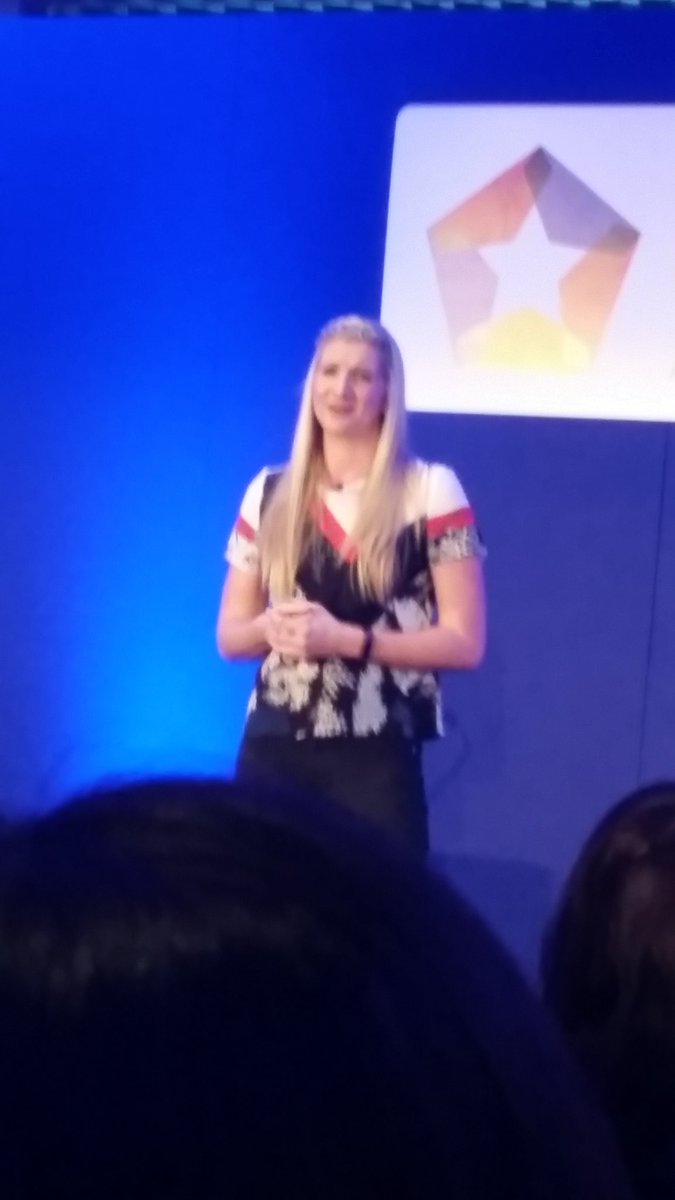 PCMSCareers's tweet photo. @RebeccaAdlingto OBE takes to the stage! Inspiring talk about her life journey. #NUEAwards https://t.co/WtP1Ulykfj
