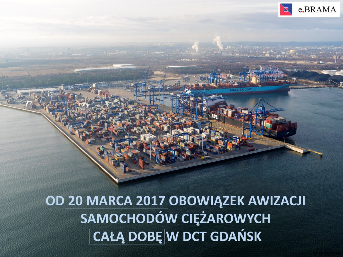 DCT_Gdansk's tweet photo. e.Brama obowiązkowa całą dobę od 20 marca! #VBS #system #DCT #Gdansk #Baltic #trucks #vehicle #booking #system #terminal https://t.co/NwoRB6xaqv