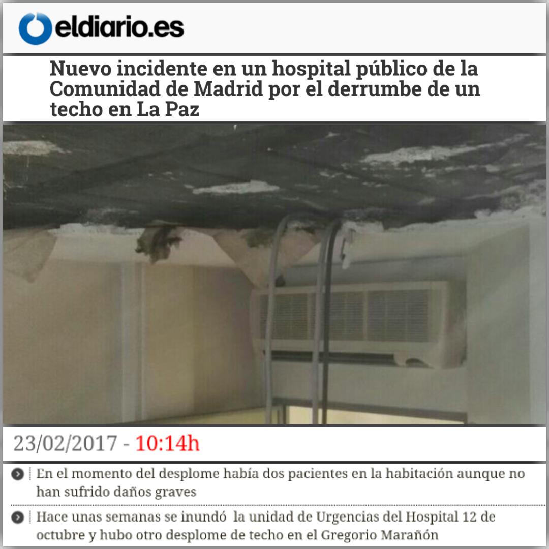  Madre mía cómo está los hospitales de Cuba❝Nuevo incidente en un hospital público de la Comunidad de Madrid po…❞ http://www.eldiario.es/madrid/derrumba-techo-hospital-Comunidad-Madrid_0_615588529.html