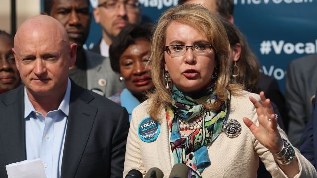 Former Rep. Gabby Giffords tells lawmakers to "have some courage" and hold town halls. newsy.com/67362