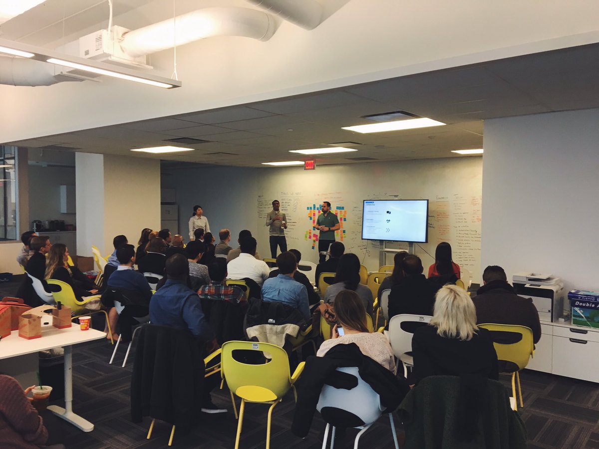 CIBCInnovation's tweet photo. Another full room at our monthly #OpenHouseDemo with our CIBC partners sharing about current projects and showcasing product demos π»π²πΉ https://t.co/qTNRdf8kWU