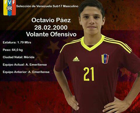 apmingdeportiva's tweet photo. Éxitos a nuestro jugador @octaviopaez10  y la Selección Sub 17. Otro Crack @AcEmFC . Rumbo al Mundial de la Categoría. Foto @Sub17Vzla https://t.co/i45xs1lShY