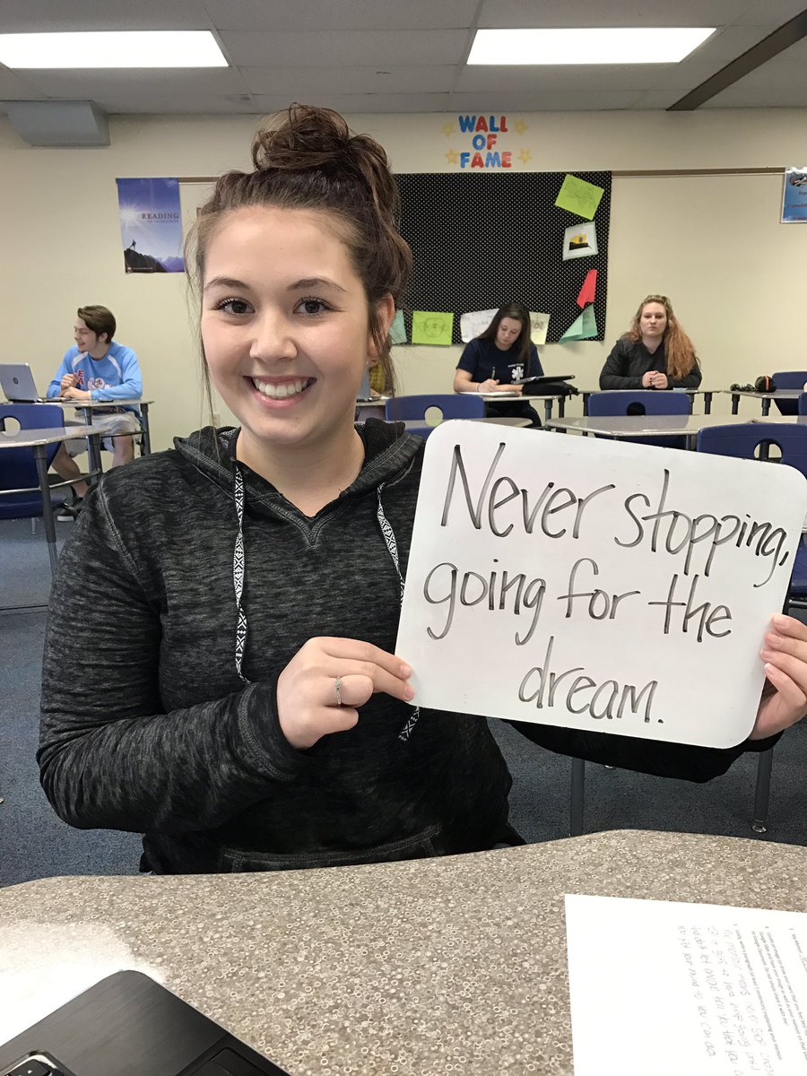 Seniors working on their Six-Word Memoir project. Always a fun one!  #exploredevelopachieve #lifemeaning6words