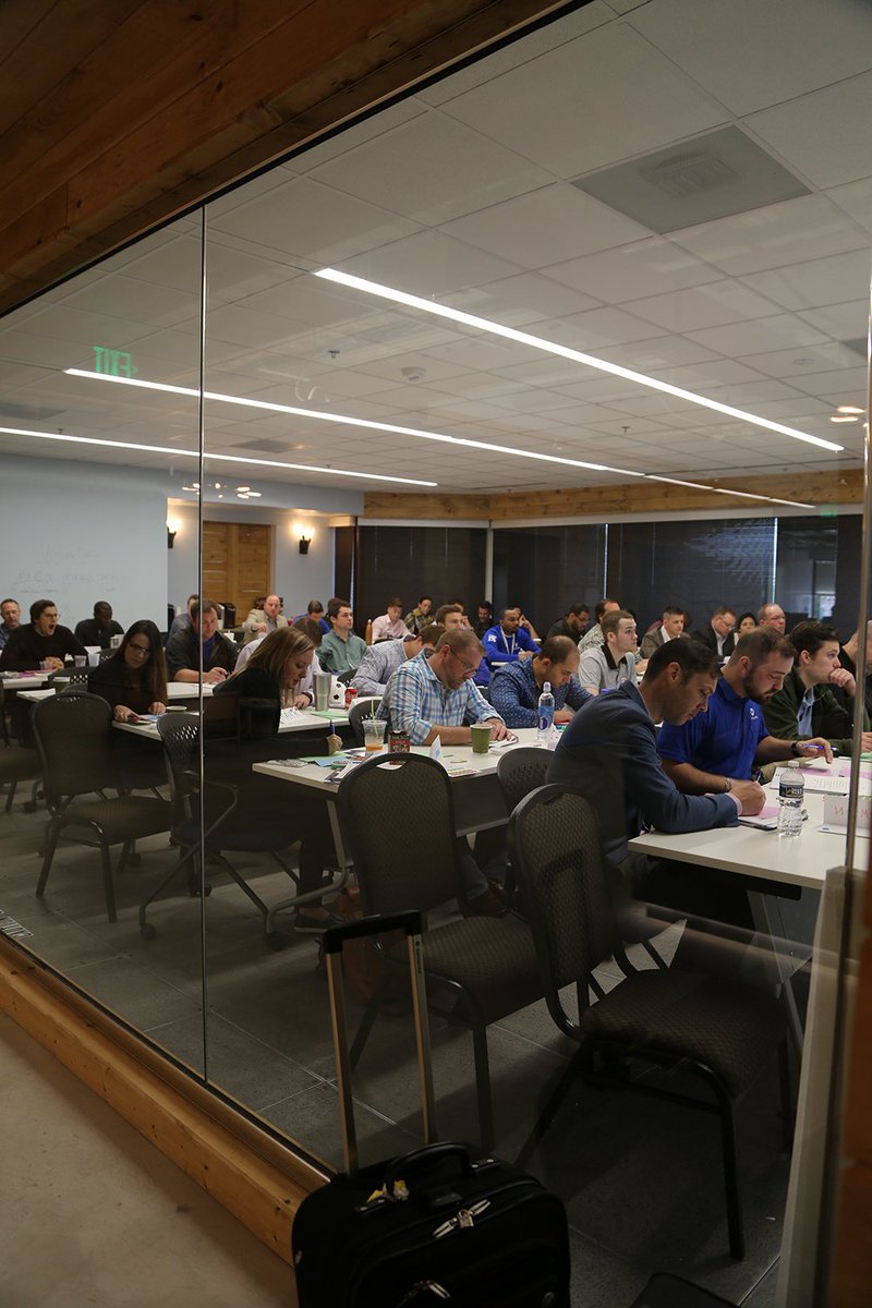 SalesforceMaps's tweet photo. No matter the angle, our sales team looks sharp & their skills polished - thanks to Day 2 of @SandlerTraining! #MapOff17 https://t.co/yiGHTD4Biw