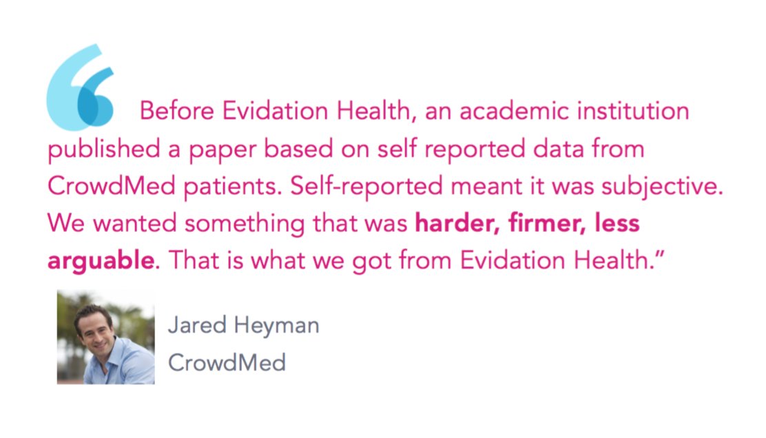 evidation's tweet photo. Missed @jaredheyman at our panel @Rock_Health? Featuring @CrowdMed's #EvidenceGeneration journey: https://t.co/KjJXanAdTU  #VirtualStudies https://t.co/z7Sipl43aK