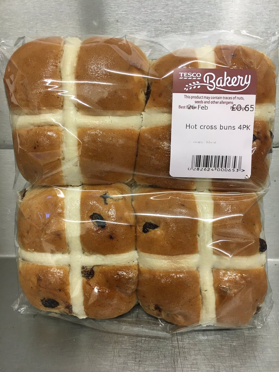 Fantastic quality hot cross buns freshly baked and out of the oven  now! 65p each or 2 for £1. #quality #scratch