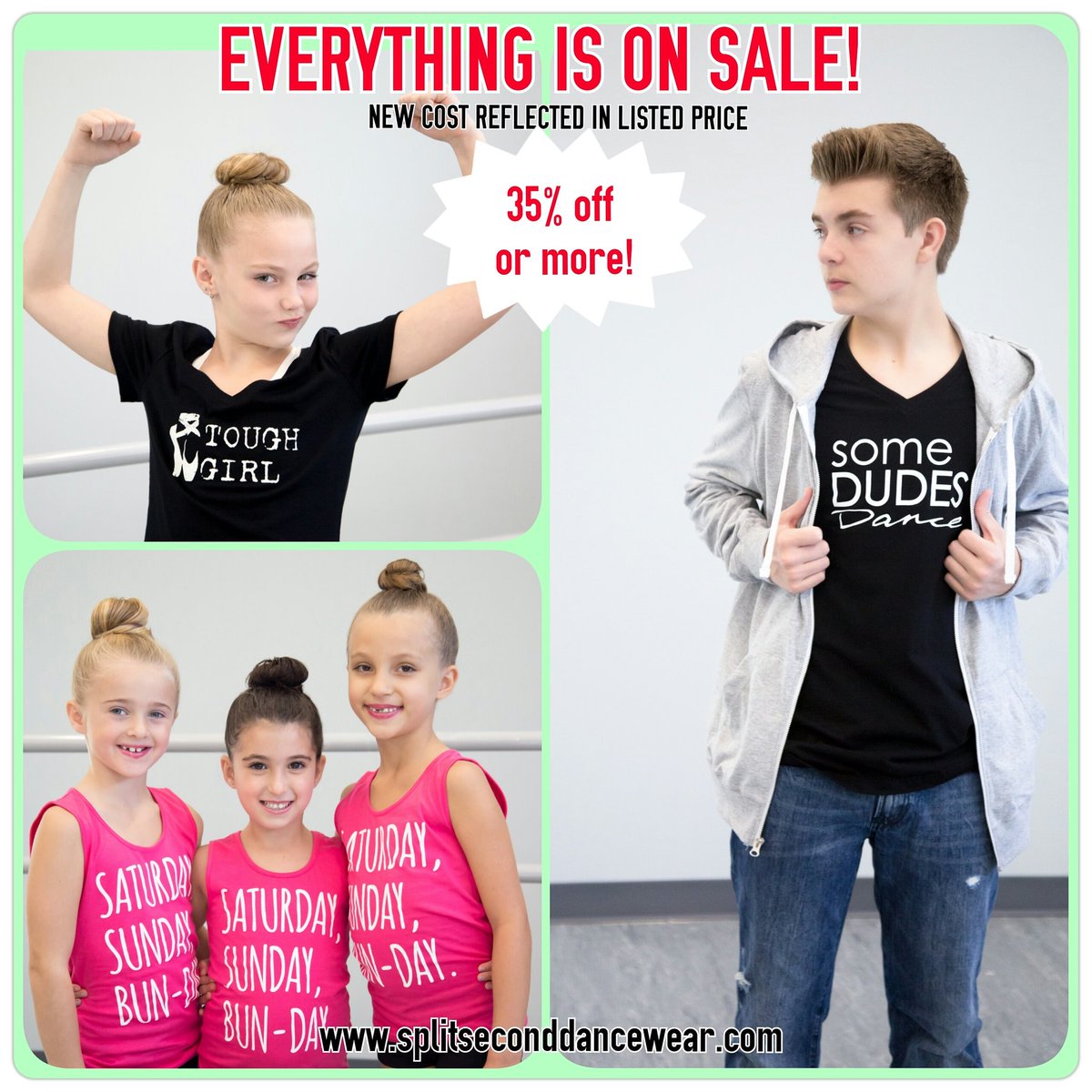 SSDancewear's tweet photo. Reap the benefits of our inventory revamp as we make room for new and exciting things! #ssdw #somedudesdance #dance #bunday @SmarterDancer https://t.co/0ZC3jsS0Y3
