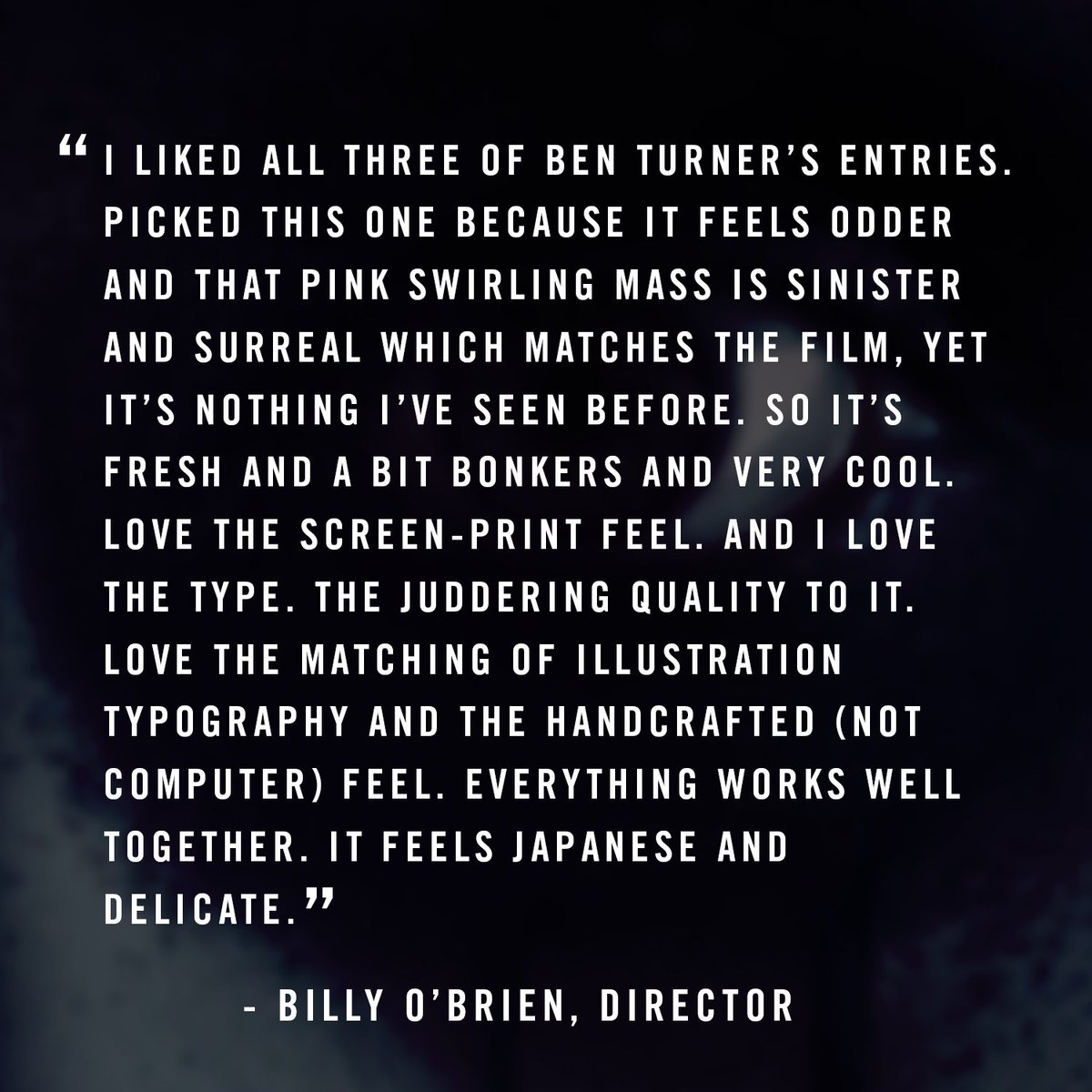 PosterSpy's tweet photo. Announcing the winner of our @IANASKfilm brief, congratulations to artist @bturnerinfo! Here's what director Billy O'Brien had to say. https://t.co/Bb8u8d95mb