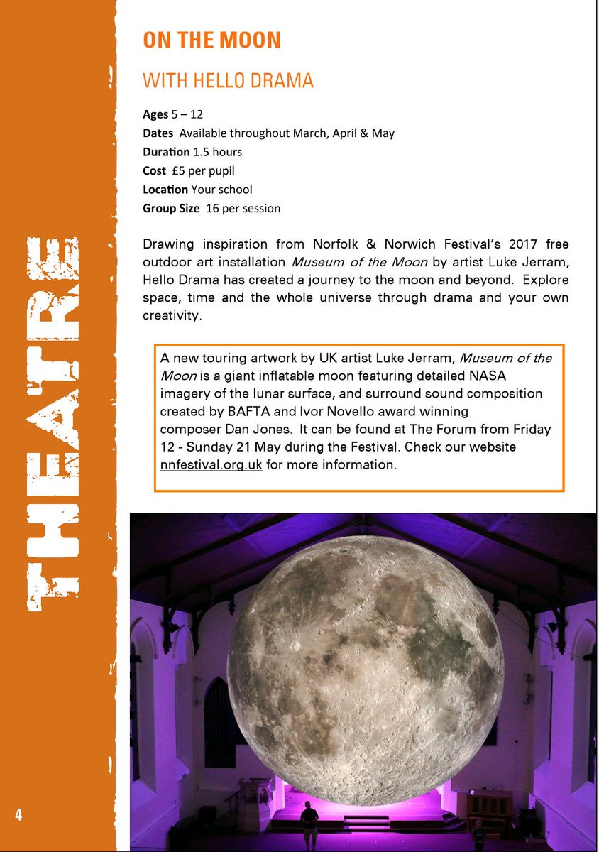 HelloDramaUK's tweet photo. School bookings for 'On The Moon' are NOW OPEN! Check out: https://t.co/tVJeo4CqWp @NNFest @lukejerram #NNFest #HelloDrama https://t.co/FqjnrARJl5