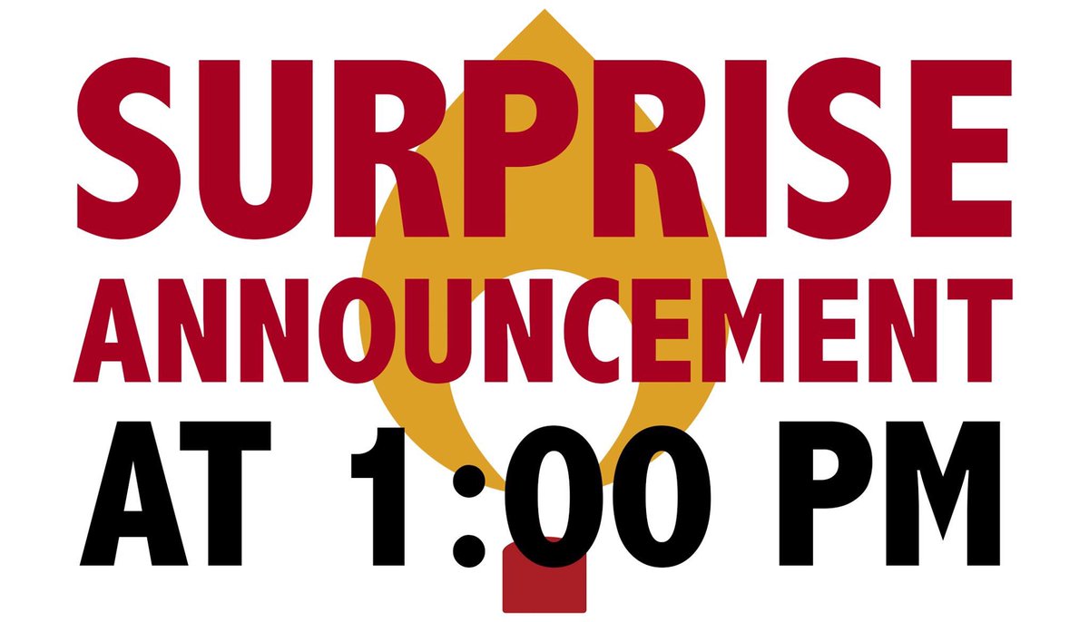 We have a surprise announcement to share at 1PM! You aren't going to want to miss this, so STAY TUNED! It's going to be EPIC.