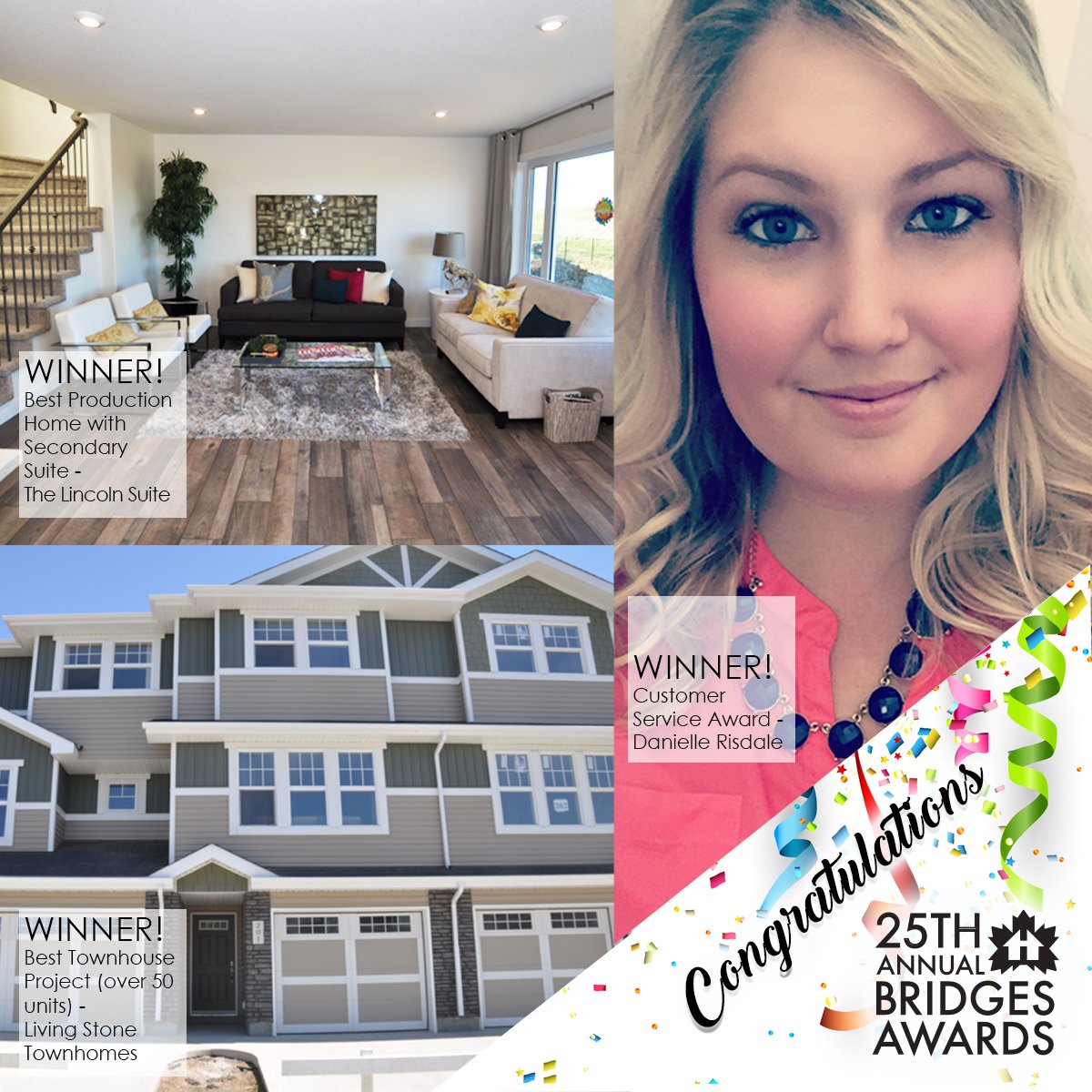 NorthPrairieDev's tweet image. #BridgesAwards brought us 3 awards! 
Cust. Service Award 
Best Production Home w/ Secondary Suite  
Best Townhouse Project (over 50 units)