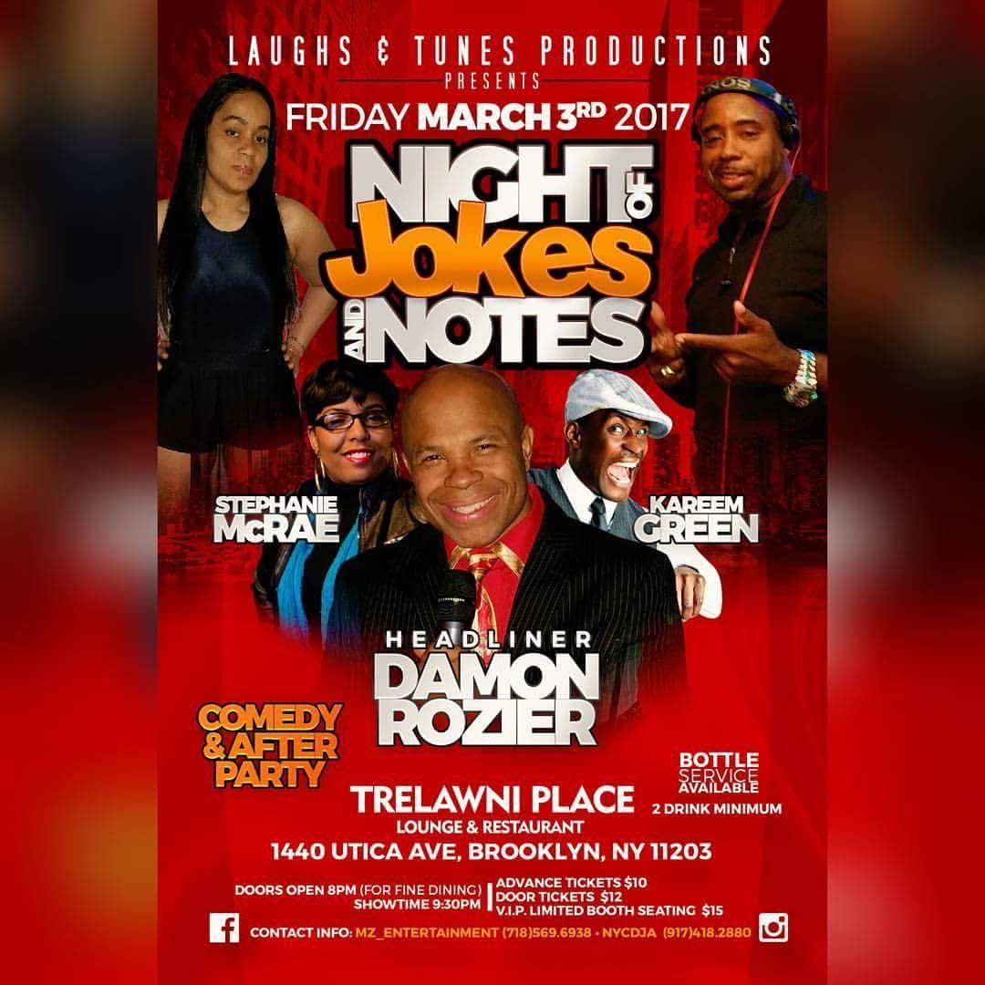 DAMONROZIER's tweet photo. Only days away March 3rd "Night of Jokes" don't miss it.... I promise we will have you falling out of your seats!!! https://t.co/hQuHalO8HK