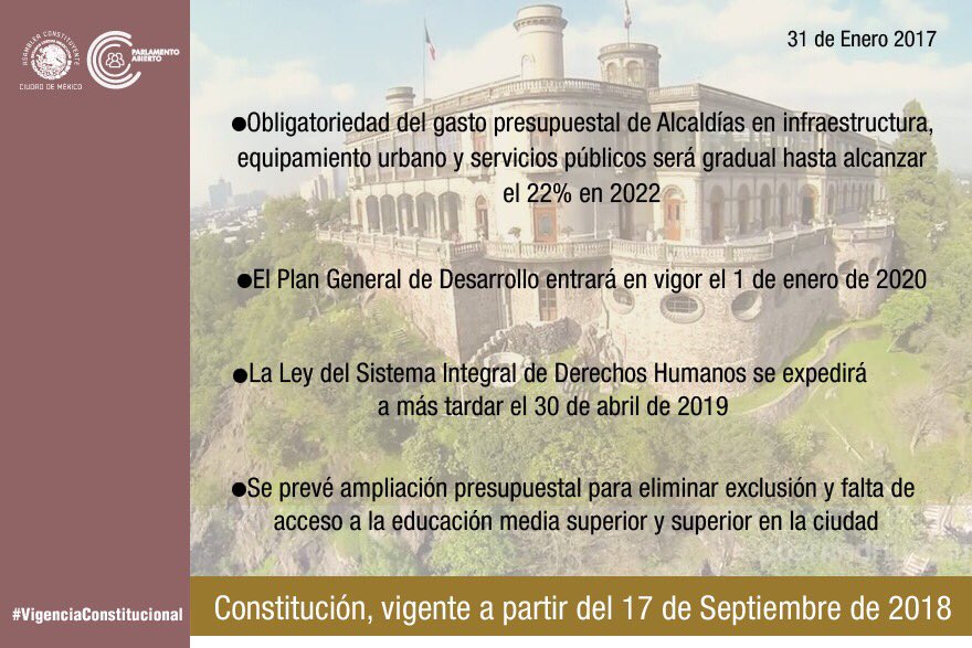 ConstituyenteOF's tweet photo. #Entérate de las fechas en que entra en vigor la Constitución de la Ciudad de México #elecciones #DDHH #Justicia #cdmx #parlamentoabierto https://t.co/JWVkiiZJuP