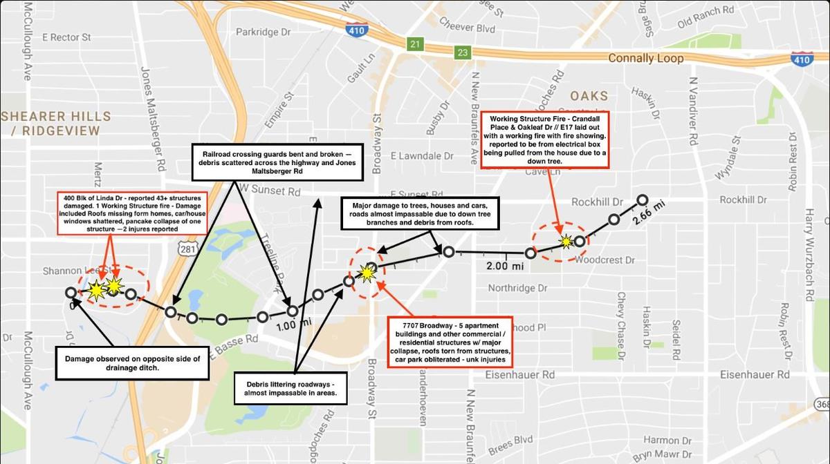 WeatherTalk's tweet photo. #SanAntonio:  check out this map of the paths of last weekend's 4 #tornadoes:  #Texas #TexasStorm #TX #TXwx #TXtornadoes https://t.co/ZXkW0pvjRo