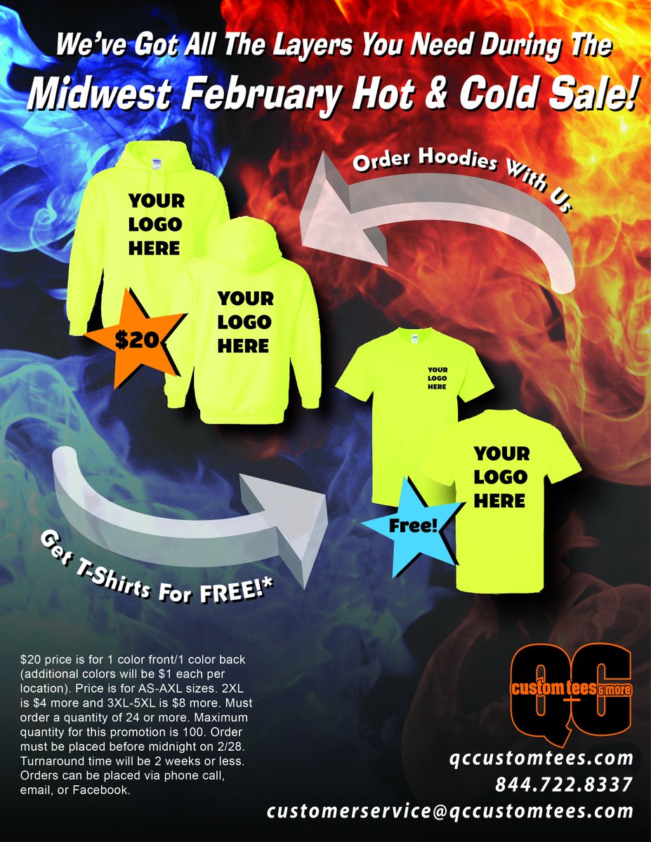 FREE! FREE! FREE! 4 Days only! Order Hoodies and Get free T-Shirts, Call us now! 844-722-8337 or email - johnathan@qccustomtees.com. 🤑🤣👕