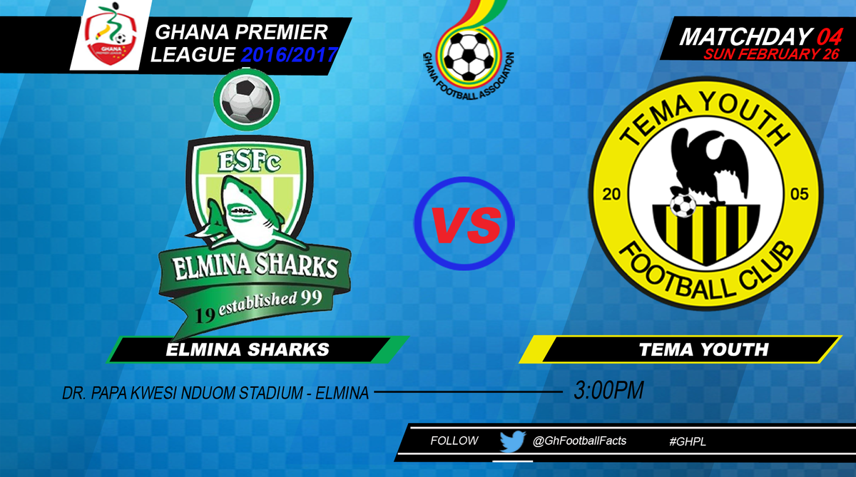 Chiefseiduadamu's tweet photo. @ElminaSharks VS @TemaYouthfc 

REF: Desmond Abbey
ASST 1: Falla Rahman
ASST 2: Emurana Salifu 
4TH REF:  Reginald Lathbridge https://t.co/7ZXDB11f4d