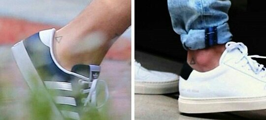 WorldNotes1D's tweet photo. Por lo que se ve en las fotos que salieron hoy de Louis remarcó el tatuaje del triángulo que tiene en su tobillo*CB #VideoLove One Direction https://t.co/wEAooud5dP