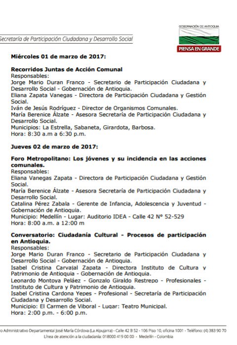 CDPCAntioquia's tweet photo. Programate en la Semana de la Participación Ciudadana de Antuoquia. @SParticipacion https://t.co/WGbDtBonz7