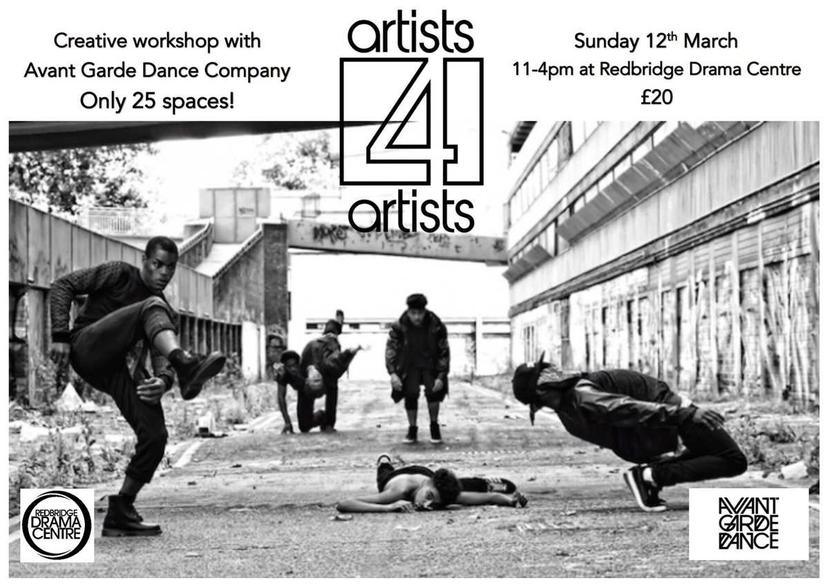 Artists_4A's tweet photo. 15 spaces left on this rare insight into @TonyAdigun @AvantGardeDance methodologies of madness! 

RSVP to: Artists4artists@outlook.com https://t.co/AnesVMRNMB