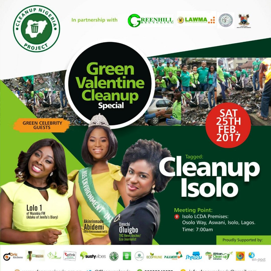 CleanUpNigeria's tweet photo. In less than 24hours we'll be converging at #isolo lcda 4d #GreenValentine #CleanUpIsolo. Dresscode: Touch of Green https://t.co/yjisofTjF2
