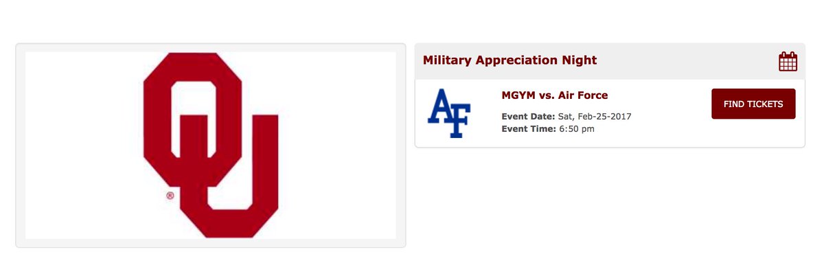 wellsgymn's tweet image. #1OU v @AFgymnastics tmrw, 6:50 PM in Norman. It's military appreciation night; $4 tix avail at soonersports.com/promocode enter "MILITARY"