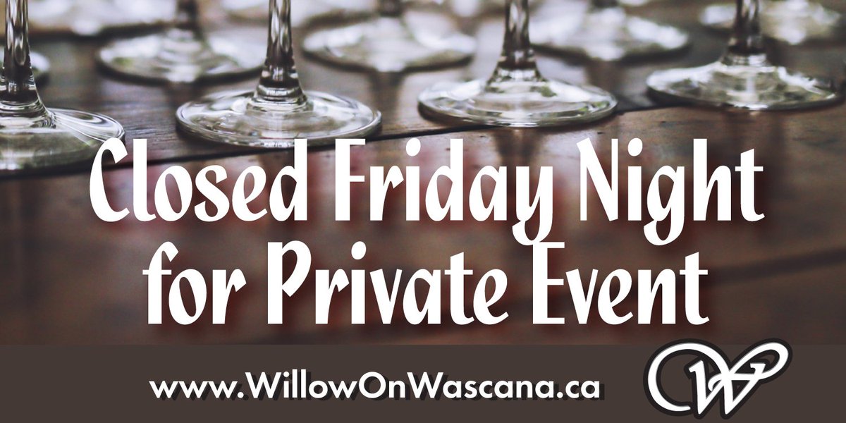 We have a private event Friday night but we're open Friday lunch &amp; afternoon. Also you can join us Sat&amp;Sun for brunch or Sunday dinner. #YQR
