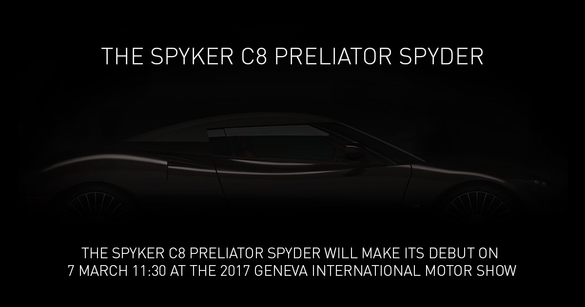 Spyker will return to the Geneva International Motor Show with the Spyker C8 Preliator Spyder. #GimsSwiss @GimsSwiss