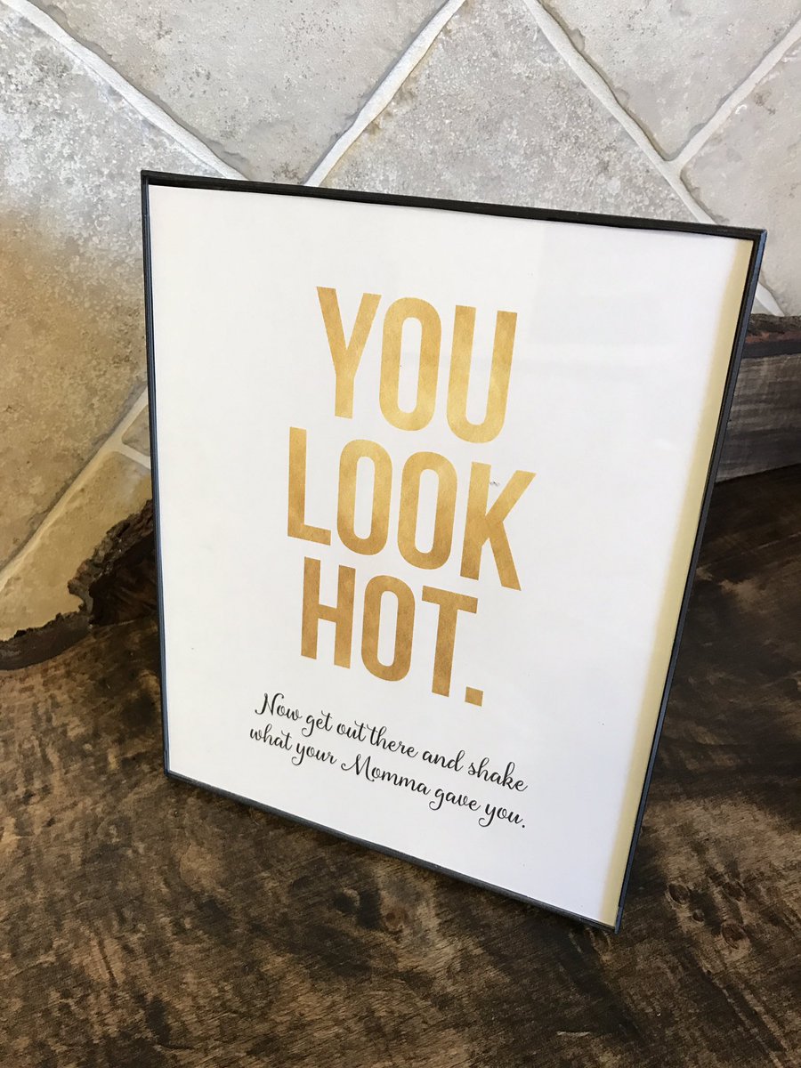 SGWeddings2017's tweet photo. The sign in the ladies restroom today...how cute is this?!? 
#serendipitygardenweddings #outdoors #youlookhot https://t.co/V53TlRLzl3