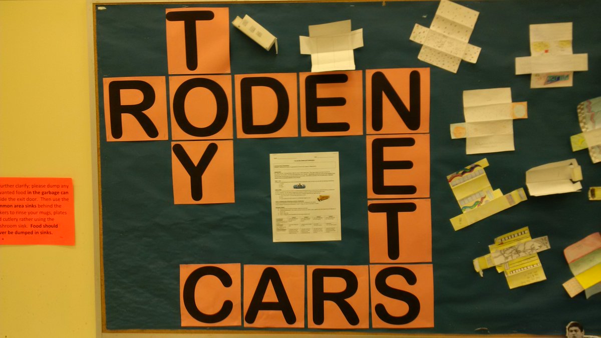 Equinox_Roden's tweet image. Students in RGR7 building toy cars as part of their math inquiry with geometric nets. #RenewedMathStrategy #STEM