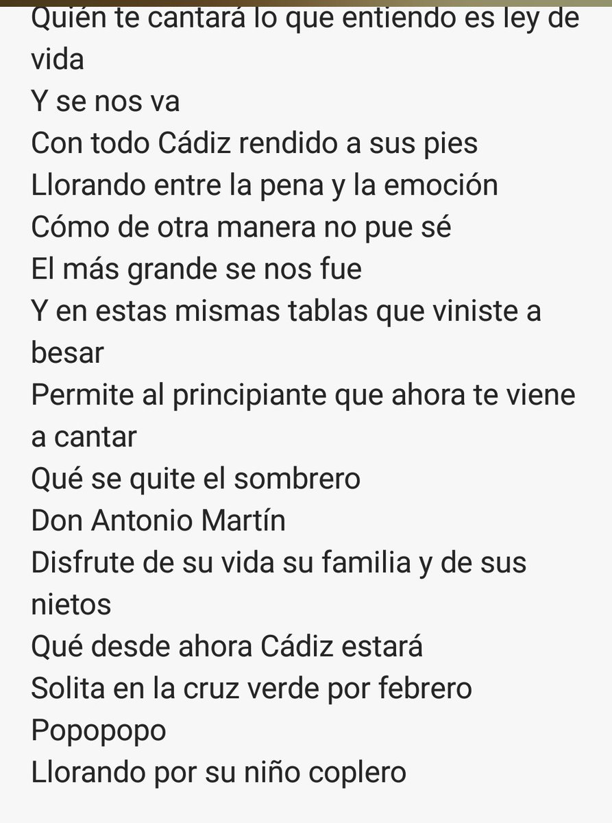 Con vuestro permiso, un pasodoble que no pudimos cantar.... #GraciasMaestro