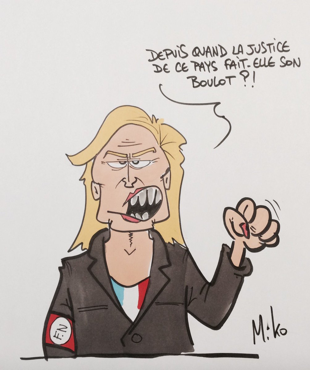 mikodessinateur's tweet photo. Selon #MarinelePen, la #justice #perturbe la #Presidentielle2017. Mais bien sûr... #Marine2017, #connasse, #filleàpapa, #nimp https://t.co/Qe3QdzR60z