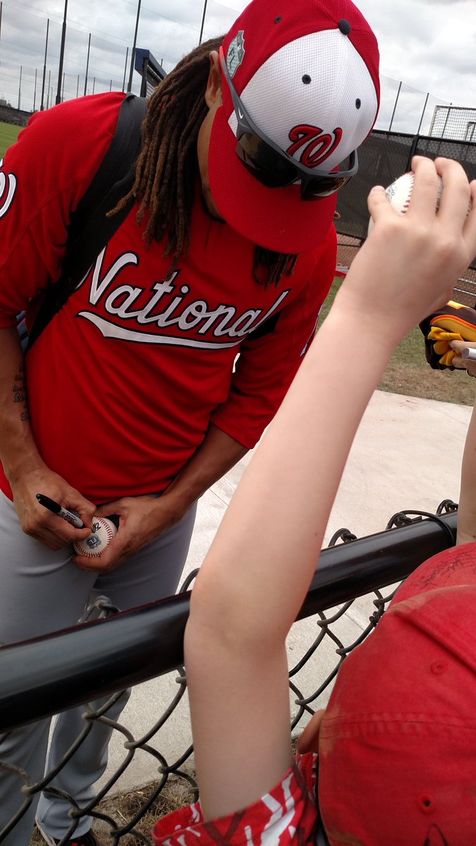 Natidudette's tweet photo. Who is the @Nationals player at Spring Training with the wicked awesome dreads and wears 16? @ThomasBoswellWP, @masnKolko, help, please! https://t.co/TatqHZUv6C