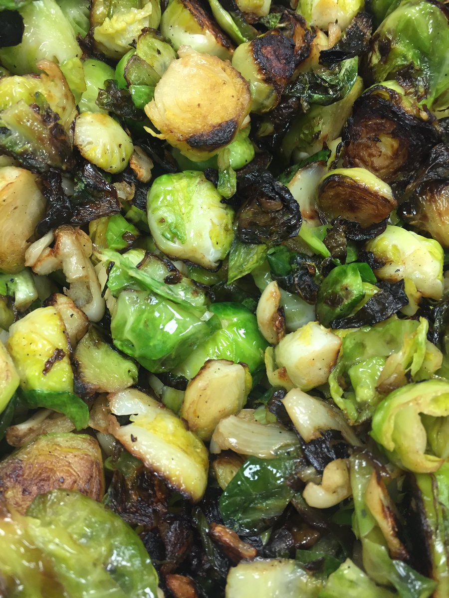 joyandgoodness's tweet photo. Can't beat the delicious crispy flavor of @bridgetownfiner pan seared Brussels sprouts!!!  Stop in for this tasty treat today! https://t.co/mCyiVSsVkg