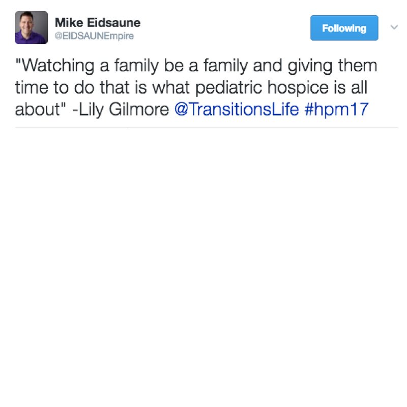 Pallimed's tweet image. #hpmTOTD nominee #4 @EIDSAUNEmpire takes note of the power of #pedpc hospice #hpm17