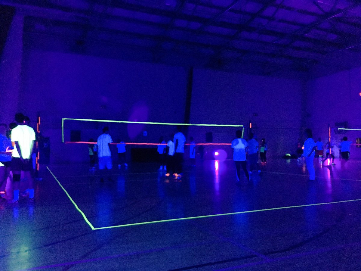 And it's begun! #HEVO @VballEngland @UCLUSport #glowinthedark #uvolleyball