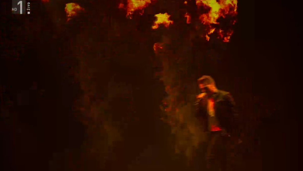wiwibloggs's tweet image. The man likes fire. #ema2017