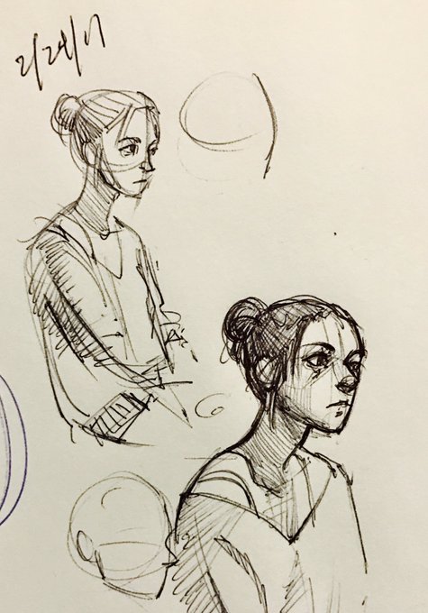 i was drawing this cute girl but she got up and walked away .. tragic 