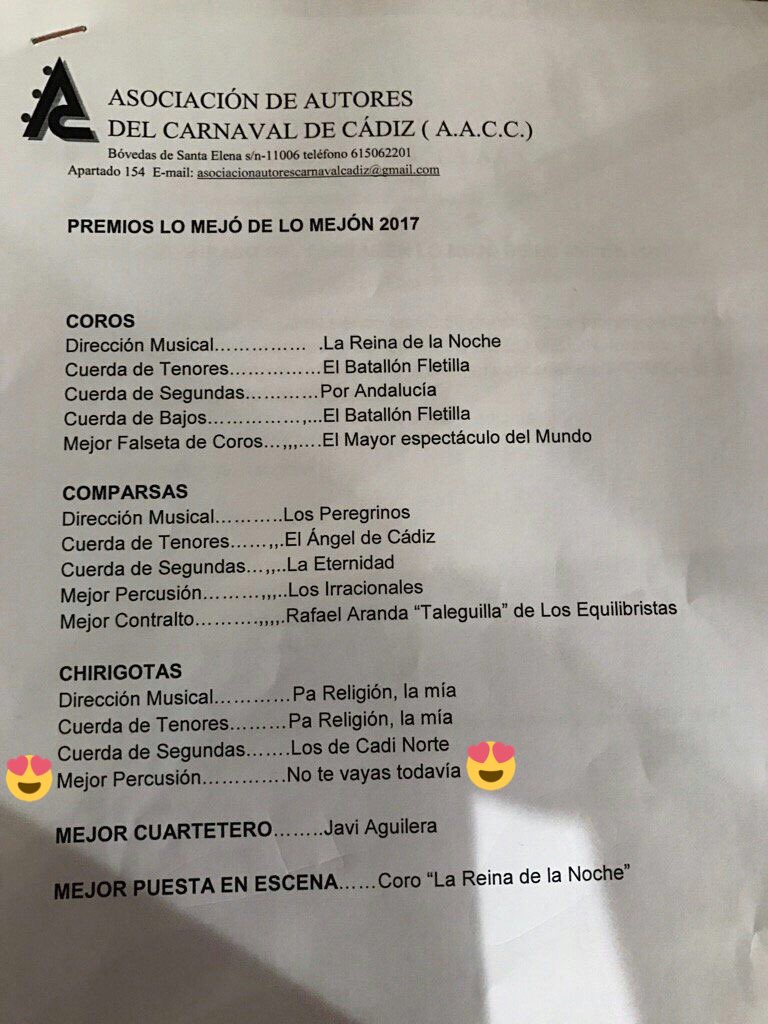 ¡¡¡MEJOR PERCUSIÓN DE CHIRIGOTAS!!! 🙌🏼😭⚰️

#COAC2017Final #NoTeVayasTodavia