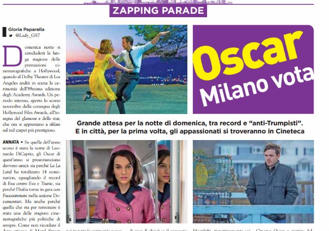 Lady_G87's tweet photo. A poco più di 48 ore dagli #Oscar2017, solo su @MiTomorrow tutte le anticipazioni sulla #nottedellestelle! #MiTomorrow #Oscars https://t.co/xxnPJiwDUD