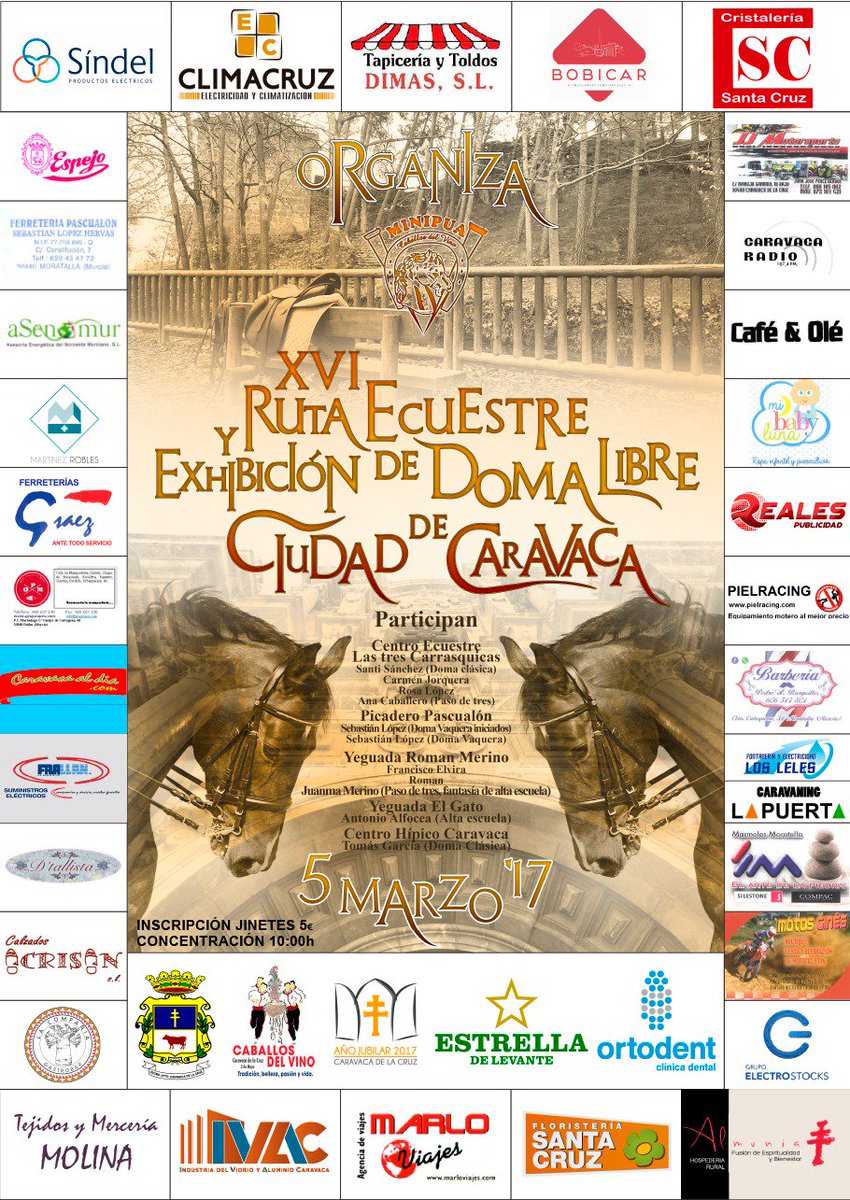 PMINIPUA's tweet photo. Ya está presentado el cartel anunciador de la XVI Ruta Ecuestre Ciudad de Caravaca #RutaMinipua2017 #Caravaca https://t.co/PCS1nZAFDE
