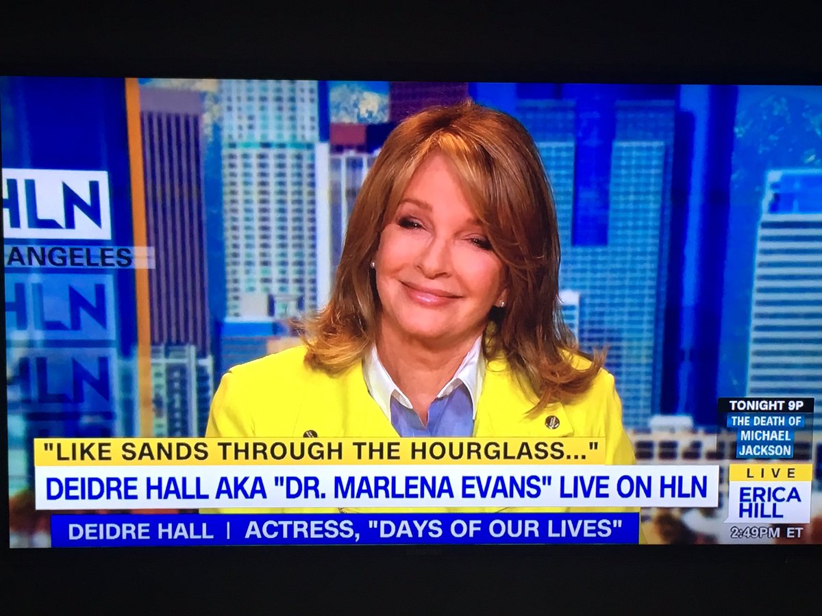 carlivatiron's tweet photo. Shout-out on live TV from @DeidreHall AKA the one and only Dr. Marlena Evans on @nbcdays! #ICanDieNow #DaysOfOurLives #Dool #Days @HLNTV https://t.co/QW4NmPjAkA