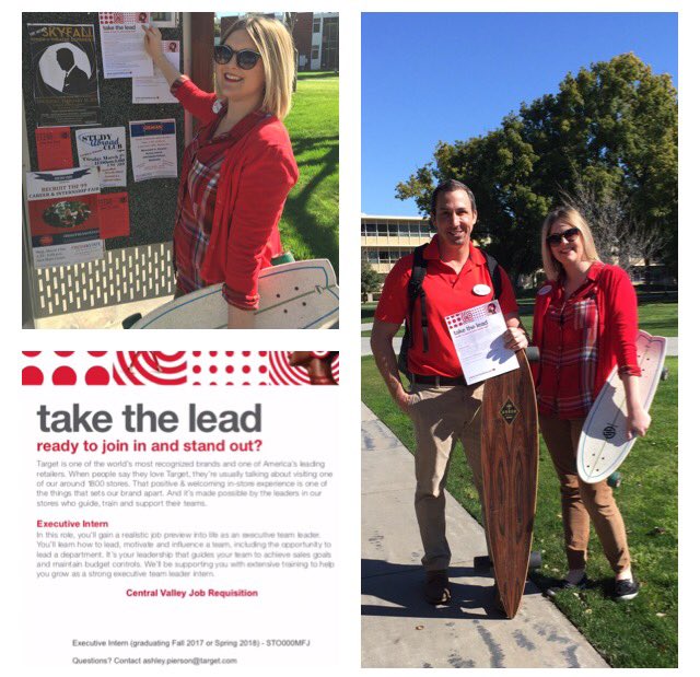 Brit2333's tweet photo. D213 CRT cruising around #FresnoState promoting Target intern opportunities! https://t.co/DJsdZvvIn6
