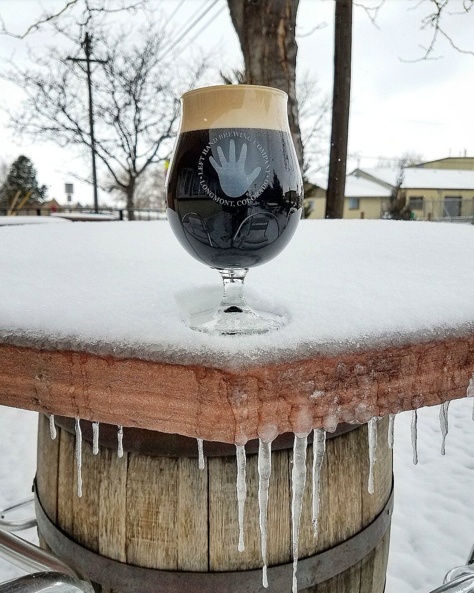 Wintry weather and Wake Up Dead. Stop in and start your weekend off right! #winter #icicles #stout