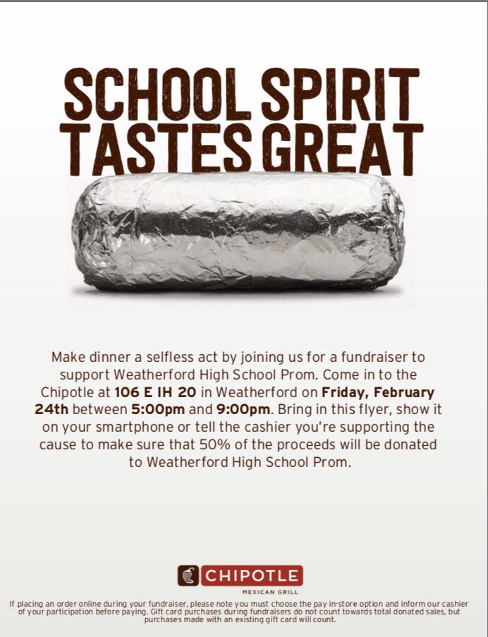 WHSGrassBurr's tweet photo. Dinner suggestions? Eat at CHIPOTLE!🌯 https://t.co/yMVWGp9PgH