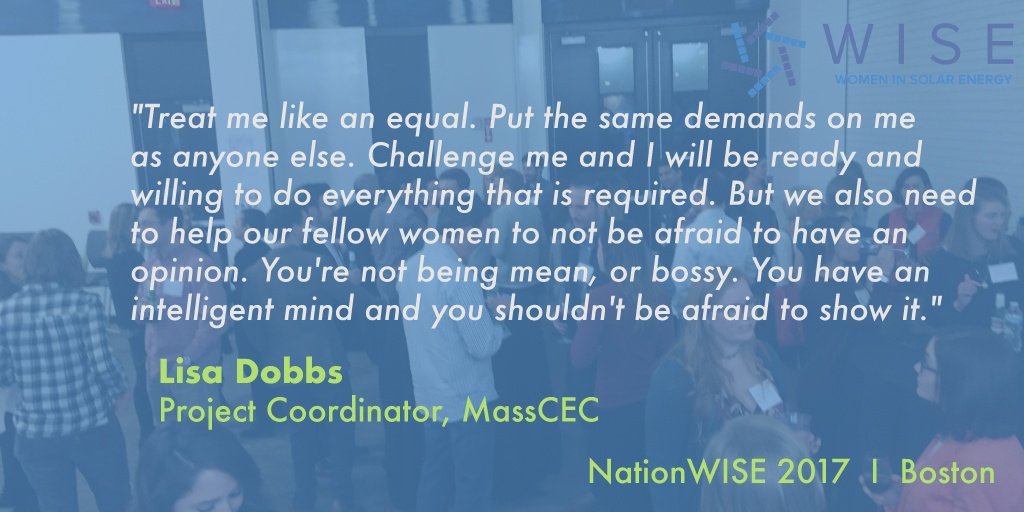 Nexamp's tweet photo. Some WISEdom shared last night during @SOLARWomen #NationWISE 2017 #Boston roundtable. Thanks to everyone for participating! #FearlessFriday https://t.co/D9XQnL4xO8