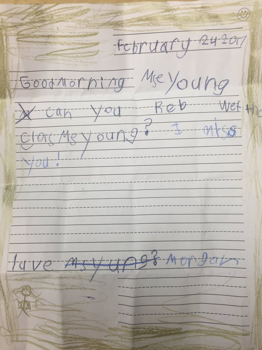 MsZelmans_Class's tweet photo. Loving our letter writing unit - kids are so excited to write letters! especially to our favorite student teacher :) #Lakeland12 #ECE https://t.co/j5MrrnxjtI
