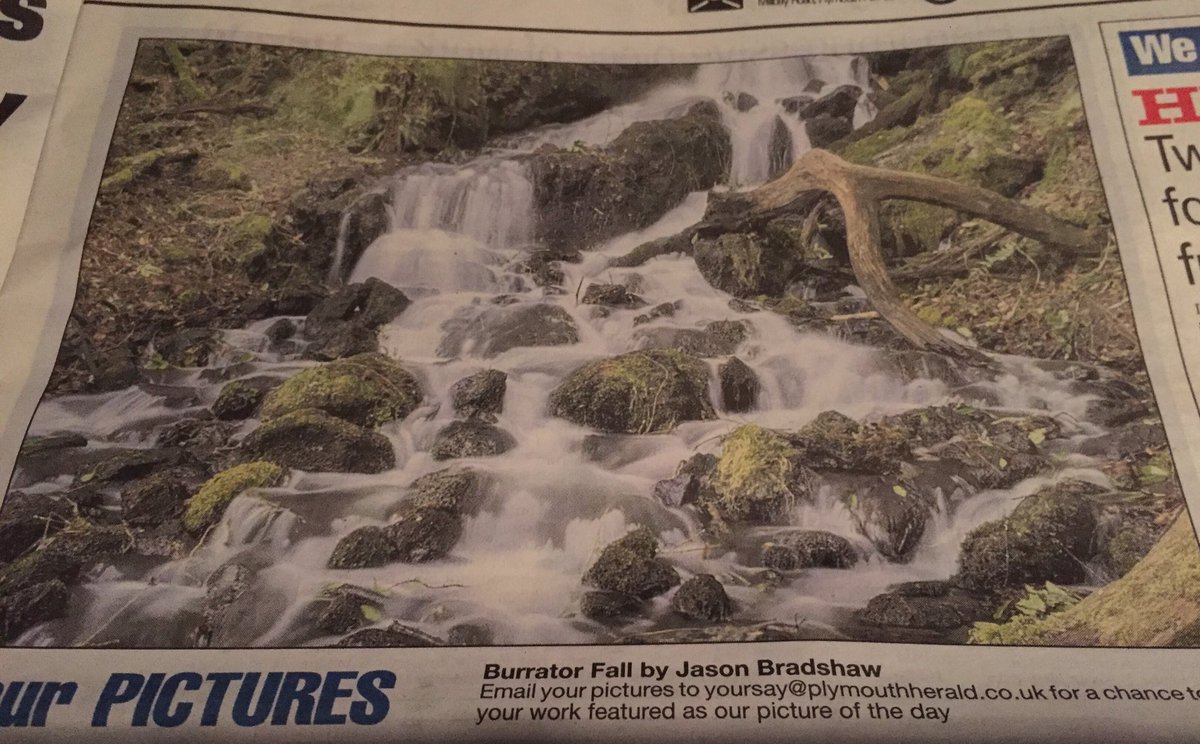 JBradshawPhotos's tweet photo. Only gone and got in the paper again lol #devondays #wowdevon #Dartmoor #burrator #waterfalls #plymouthherald https://t.co/YFxgbFhrnh