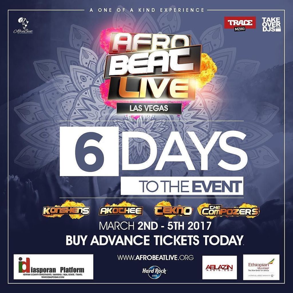 thelv7s's tweet photo. Only 6 Days to go! Buy your tickets today!!! Link in Bio. #takeoverdjs #afrobeatlive #afro… https://t.co/AyJT6J3tof https://t.co/zef8IdRx81