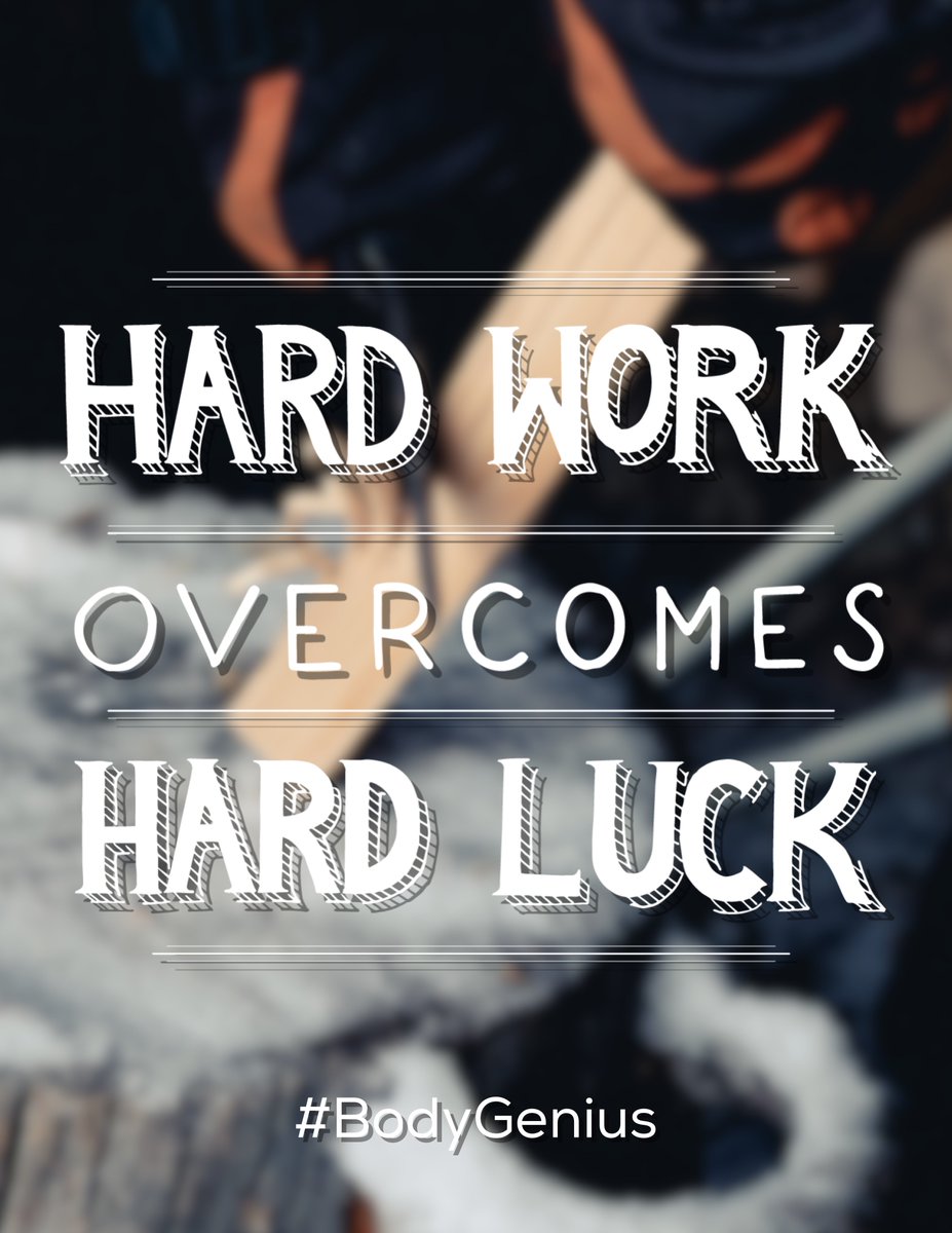 MindBodyGenius's tweet photo. Hard work overcomes Hard luck!! #BodyGenius #Luck https://t.co/yPUxSDXXNs